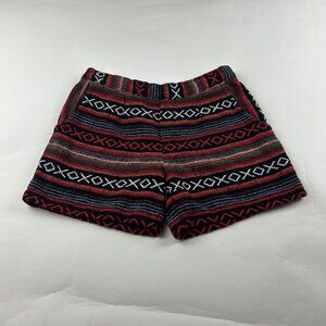 WAI Red Boho Print Woven Pull On Shorts S